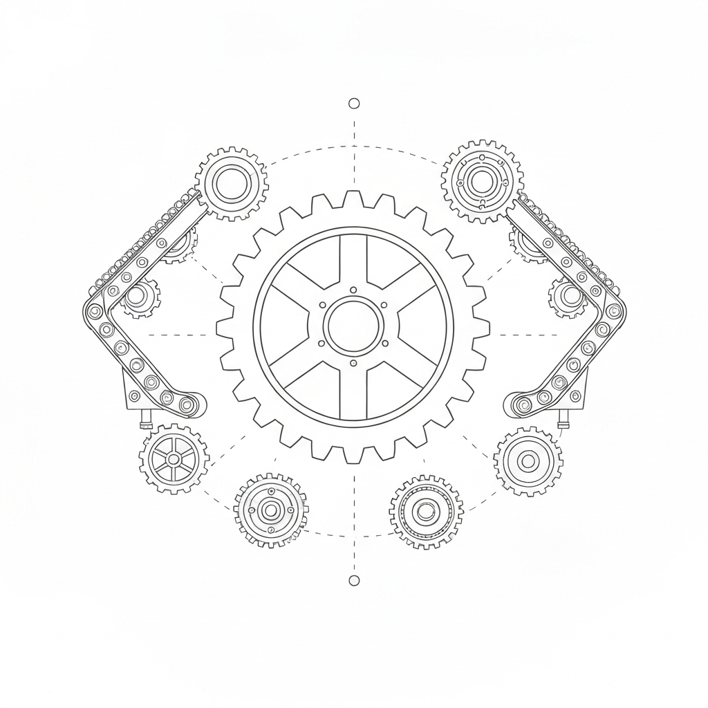 AI-Driven Supply Chain Optimization Conceptual illustration of an AI-powered supply chain, with AI as the central driver of efficiency and optimization.