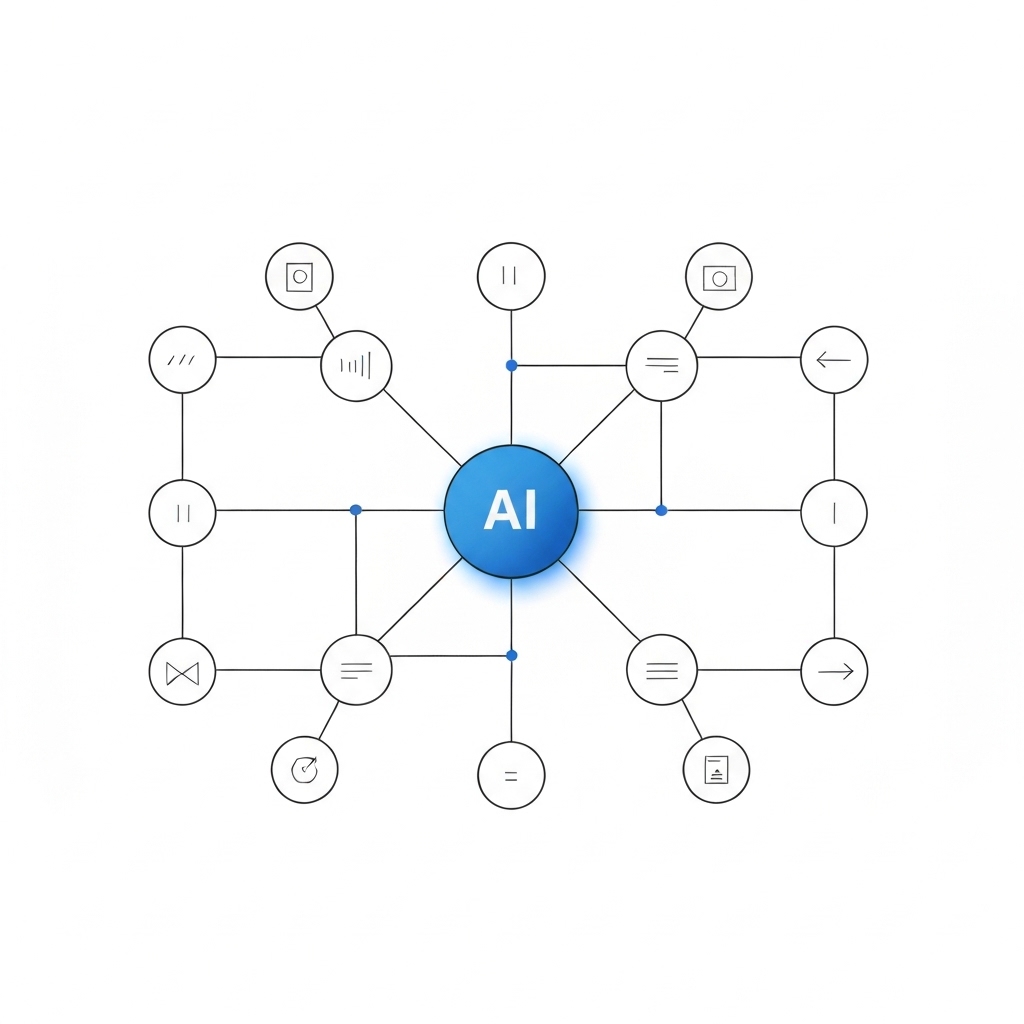 AI Inventory Management Network A network diagram representing an AI-powered inventory management system.