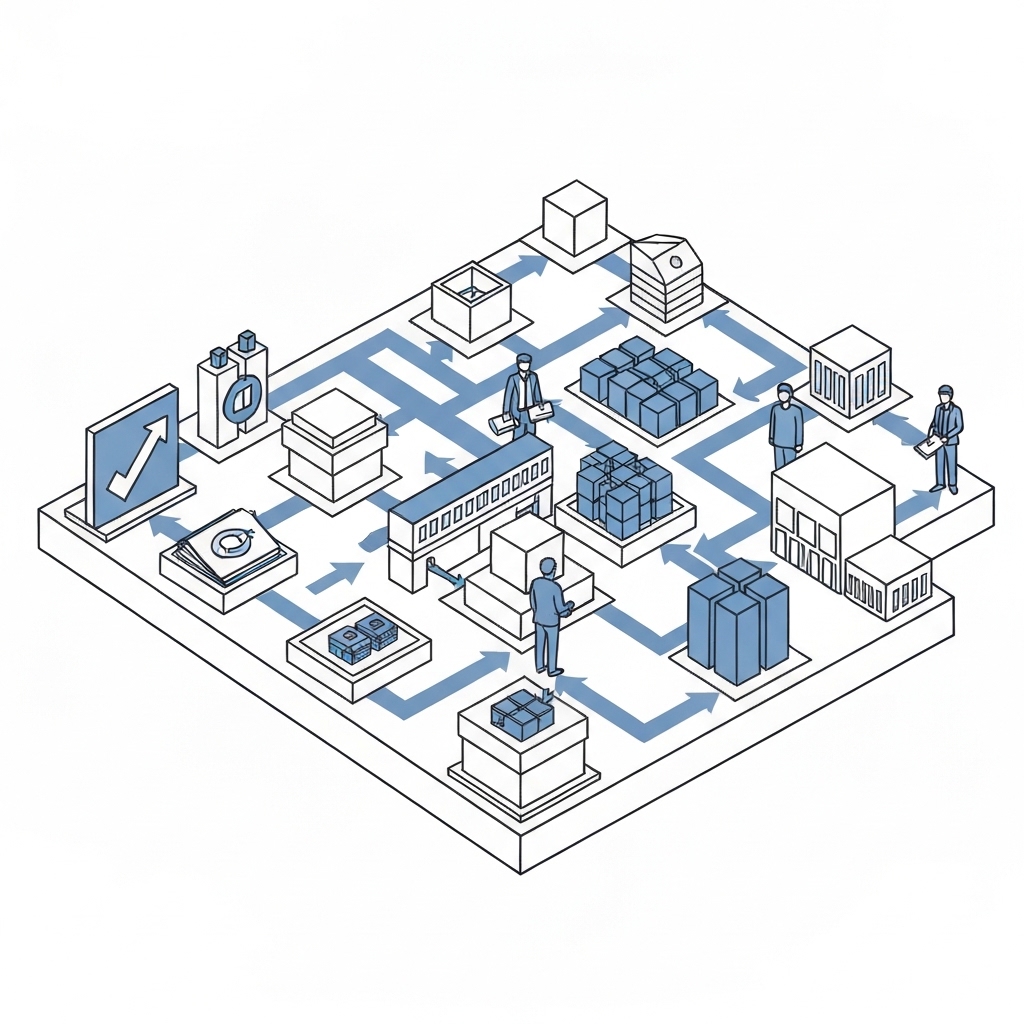 Conceptual image representing the end-to-end nature of a successful supply chain strategy
