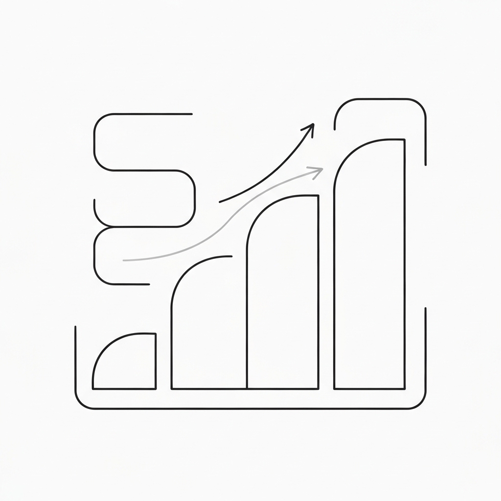 Future Trends in AI Inventory Optimization Minimalist conceptual visualization of predictive AI algorithms shaping future inventory trends.