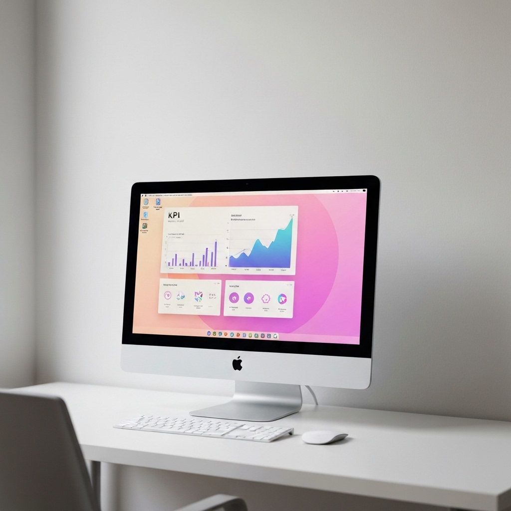 KPI Network: Interconnected Data Points Visual representation of interconnected KPIs for manufacturing, showcasing data relationships.