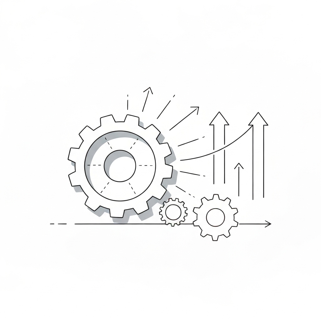 Conceptual image illustrating manufacturing business growth through strategic planning and KPI monitoring.