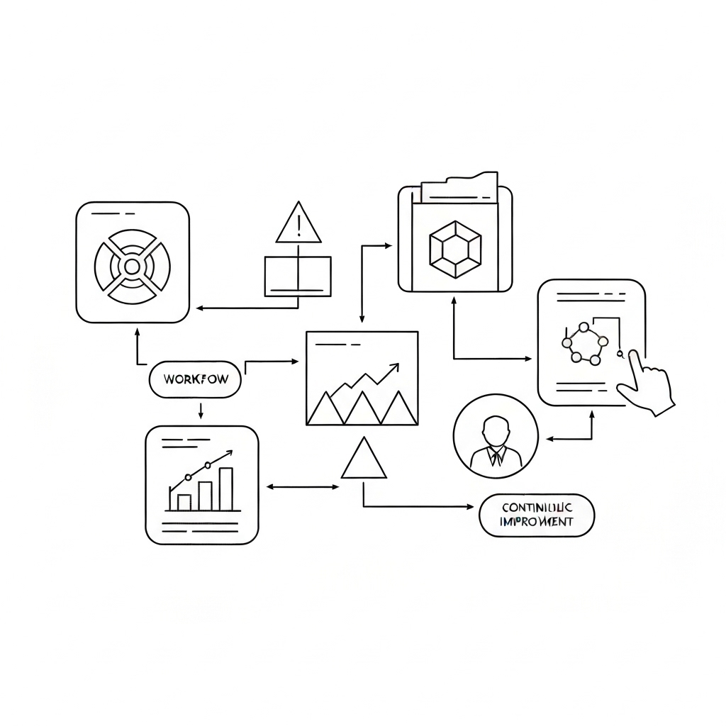 Minimalist abstract image symbolizing manufacturing strategy and operational excellence.