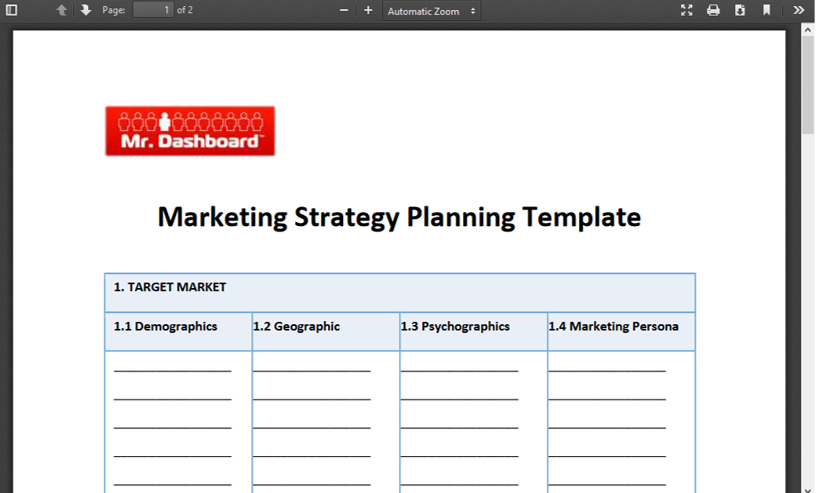 Marketing strategy template