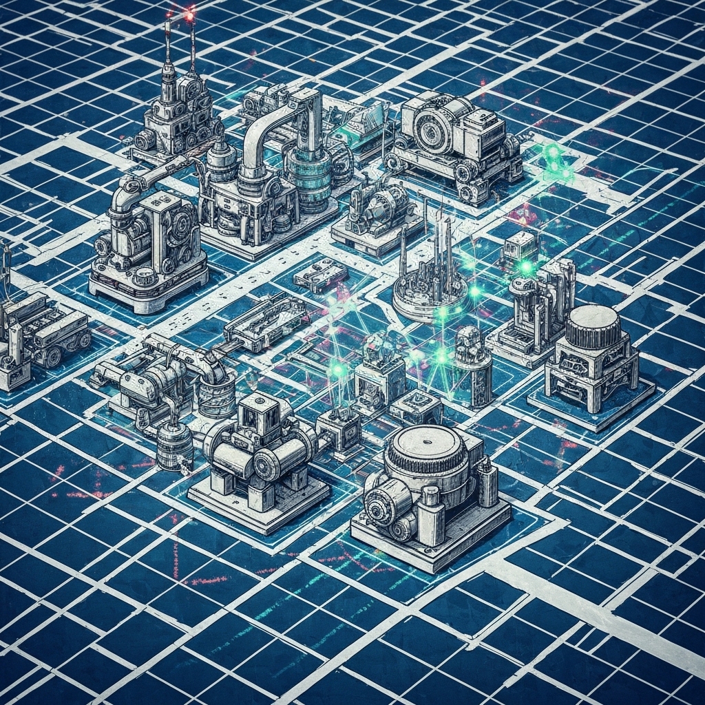 Scaling AI Solutions for Manufacturing Excellence Minimalist conceptual image representing long-term scaling of AI integration in manufacturing