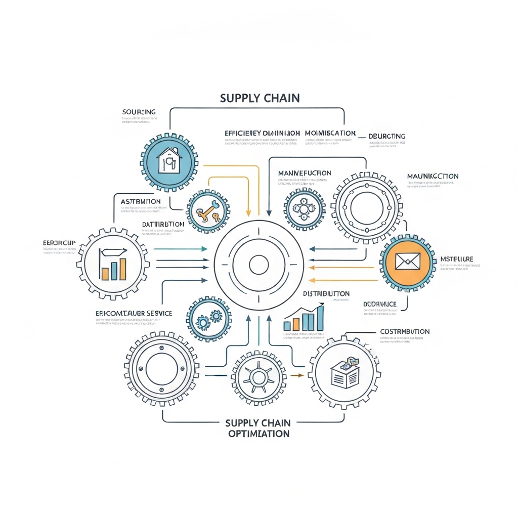 Supply Chain Efficiency and Optimization Conceptual image of supply chain efficiency and optimization